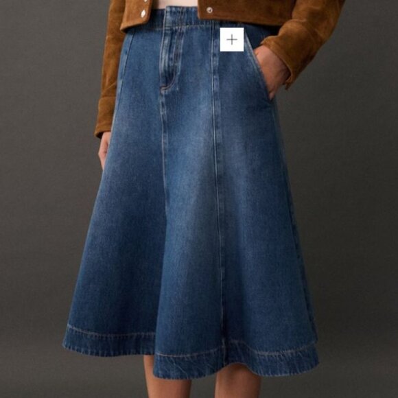 Mango Dresses & Skirts - Mango Flared Denim Skirt Size Large NWOT